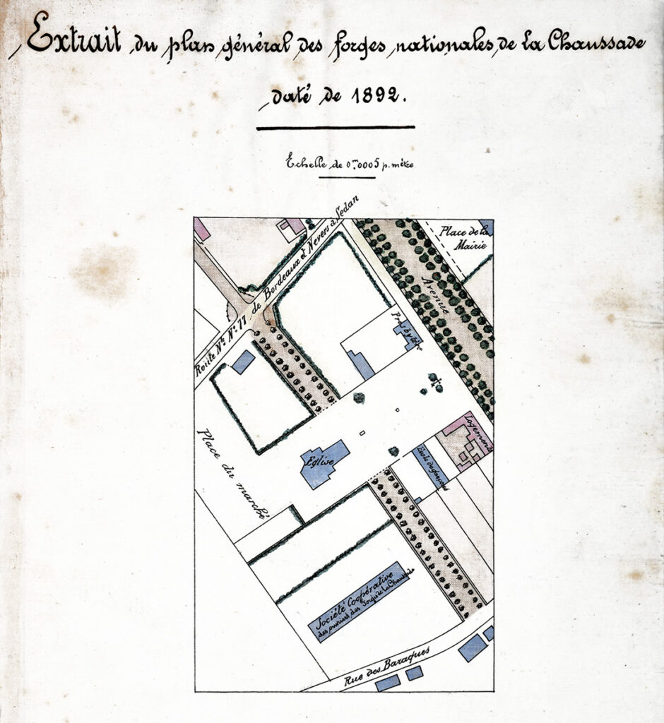 Plan de 1892. Chemin noir à Guérigny.