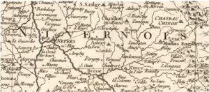 La Machine, quelle machine ? Questions autour d’un toponyme. Détail de Roch-Joseph Julien, Carte de France divisée en XXXI gouvernements militaires et en ses provinces, sd25.