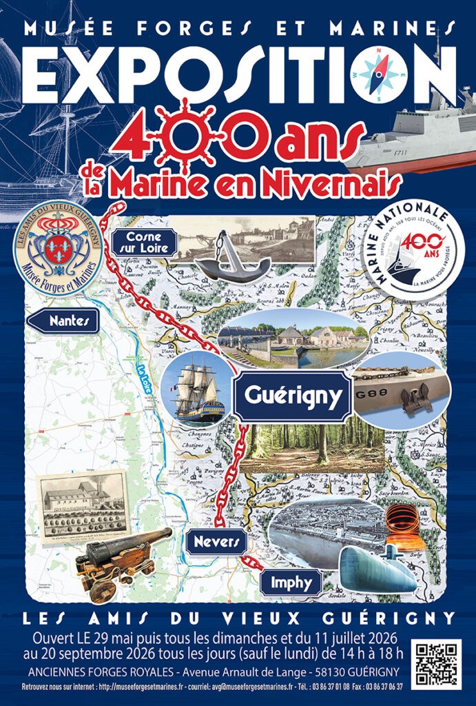 Affiche de l'exposition 2026 : les 400 ans de la Marine en Nivernais